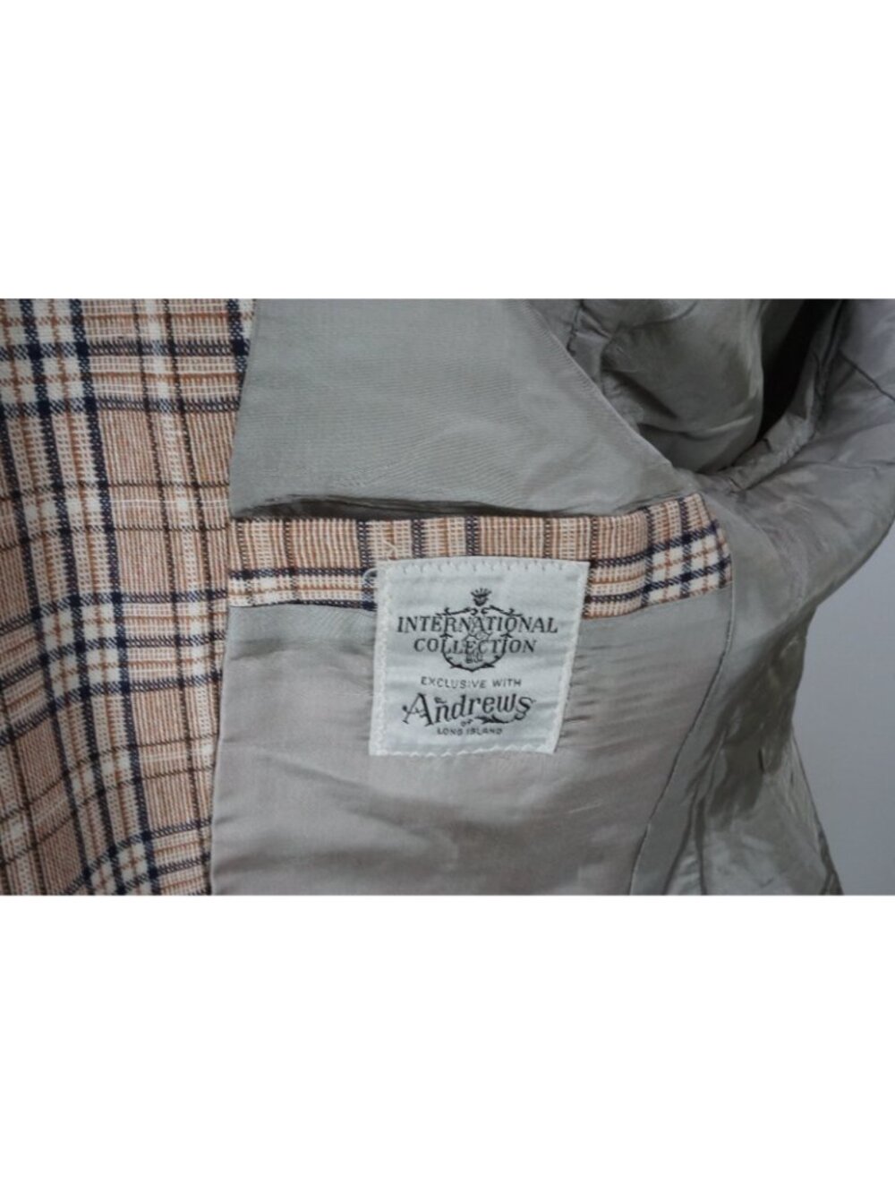 Unbranded VINTAGE Brown Blue Plaid 3 Pc Suit Jacket Pants Vest Sz 40R - Picture 6 of 11